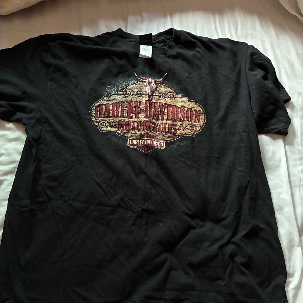 Harley-Davidson Black and Red Logo T-Shirt